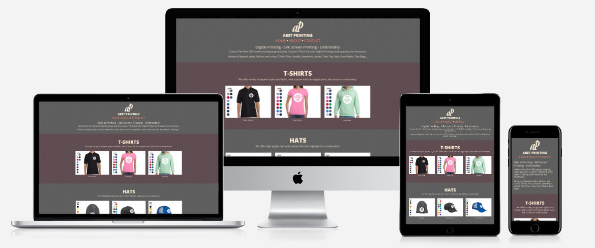 Abet Printing website design by EzTen
